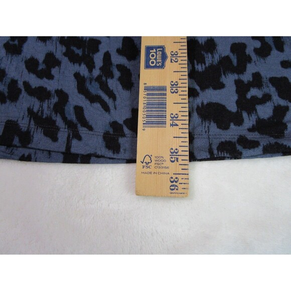 Loft Womens Dress Size Small Blue Black Cheetah Print Sleeveless V-Neck - Picture 6 of 7
